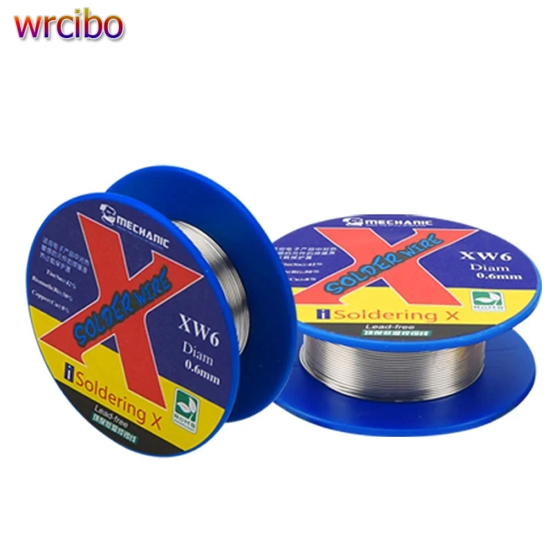 

MECHANIC 50g XW 0.5/0.6mm Mild Rosin Core Lead-Free Sn42/Bi50/Cu8 138℃ Low Melting Point High-Purity Solder Wire Soldering Flux