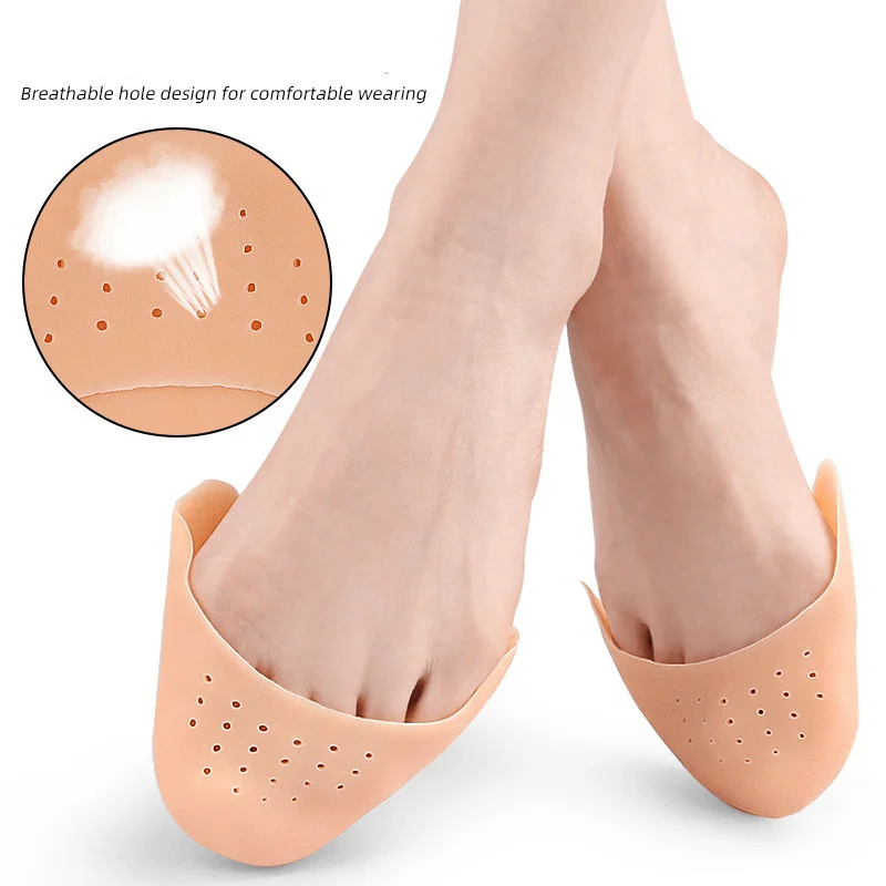 1Pair Forefoot Pad Toe Protector Silicone High Heel Ballet Pointe Dance Half Size Cushion Pain Relief Non-slip Women Shoe Insole