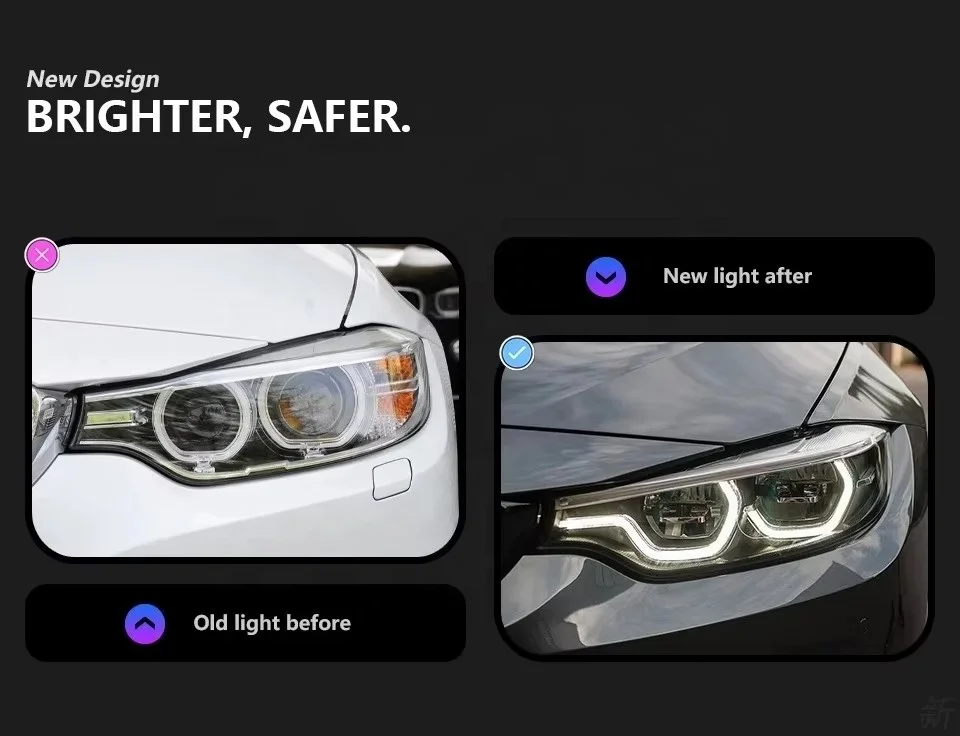 F32 Upgrade Headlight LED DRL for  4 Series F32 F33 F82 2013-2017M4 425i 428i 430i 435i LED Lamps 6/8/9 Pins
