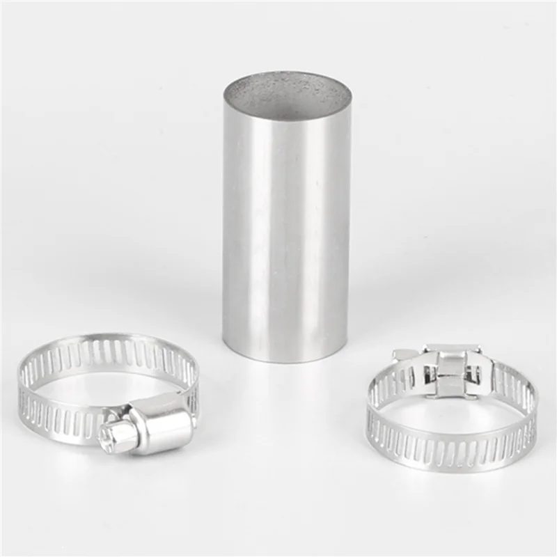 3X 24Mm Konektor Pipa Knalpot Pemanas Udara Parkir Selang Ventilasi Gas Baja Tahan Karat dengan Klem untuk Pemanas Webasto
