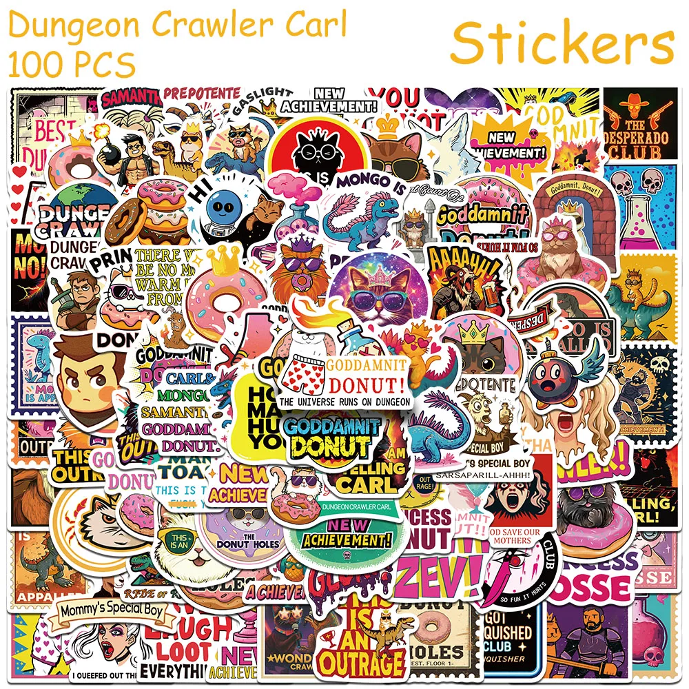 50/100 Stück Dungeon Crawler Carl Aufkleber für Handy, Scrapbook, Gepäck, Skateboard, Helm, DIY Cartoon Ästhetische Sticker – Detail 2