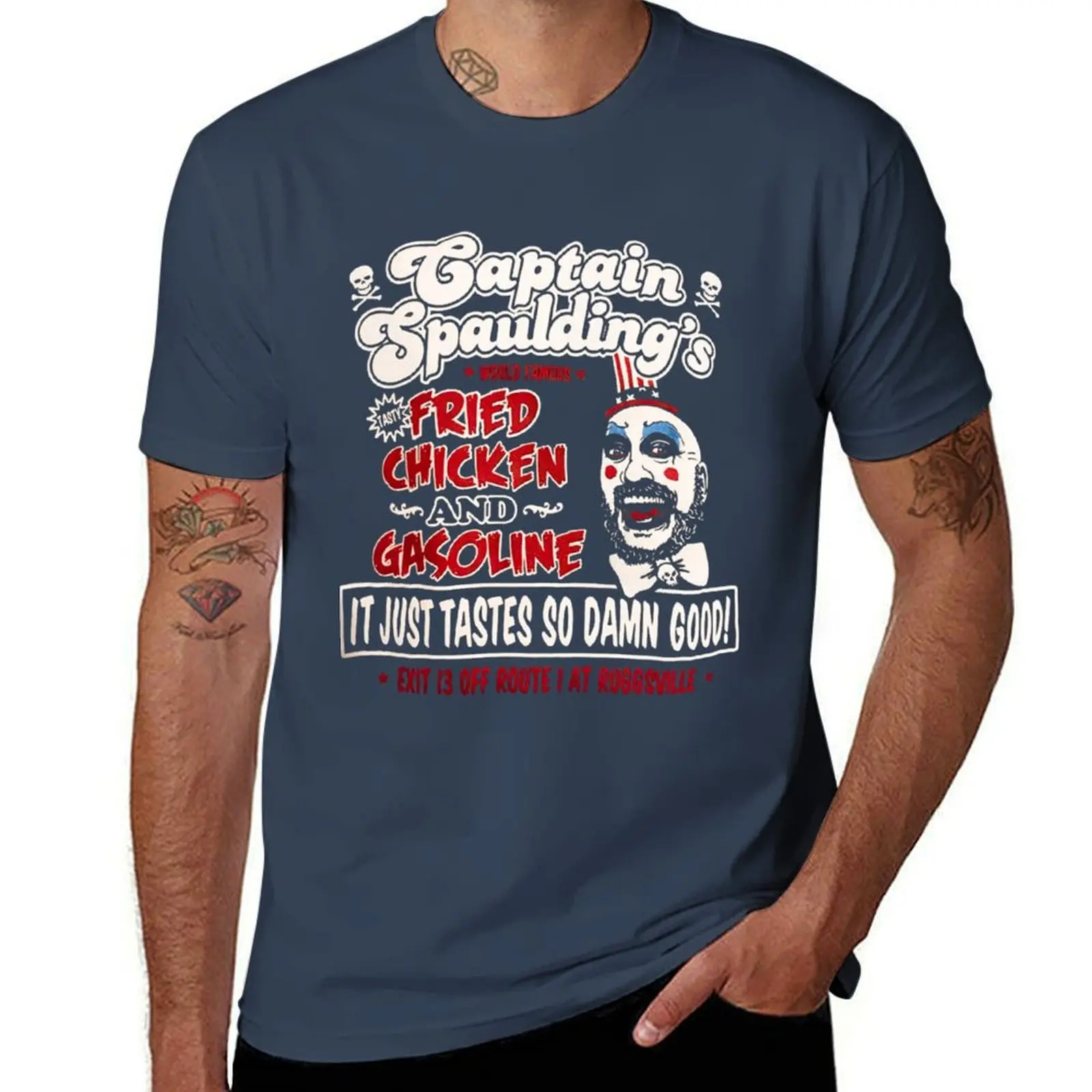 

Captain Spaulding Fried T-Shirt anime t shirts for man black cotton t-shirt plain for man package g man t shirts for men T-Shirt