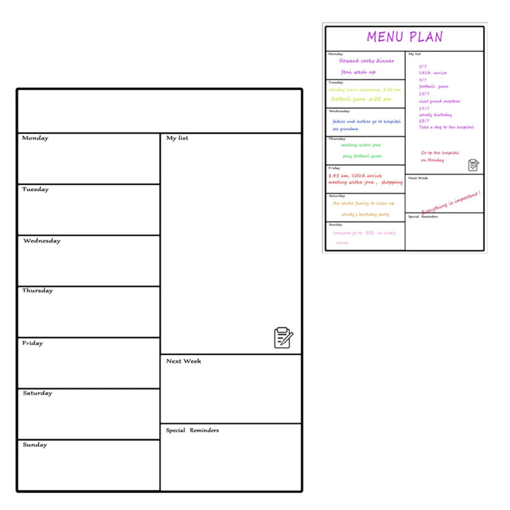 

Magnetic Weekly Sheet Reusable Label Sticker For Fridge Metal Surfaces Thick Memo Writing Tool Home Office A3 White Calendar