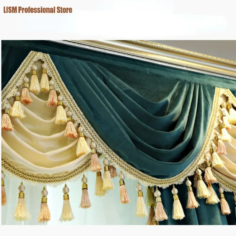 Palace Luxury Elegant Curtains For Living Room Dining Bedroom European Style Matte Velvet Cloth High Shading Hotel Curtains