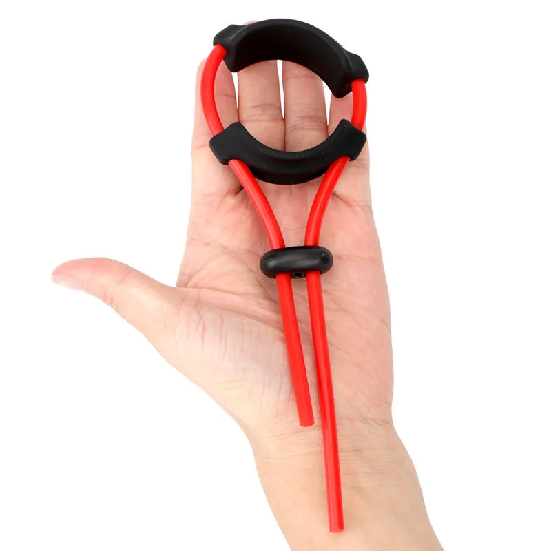 Adjustable Silicone Penis Ring Rope Cock Enlargement Delayed Ejaculation Scrotum Bondage Ring Sex Toys For Male Lasting Erection