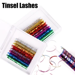 Silver gold green Tinsel Lashes Colorful Individual Eyelash Extension MIX Colored Lashes Colored Eyelashes for Makeup Supplies