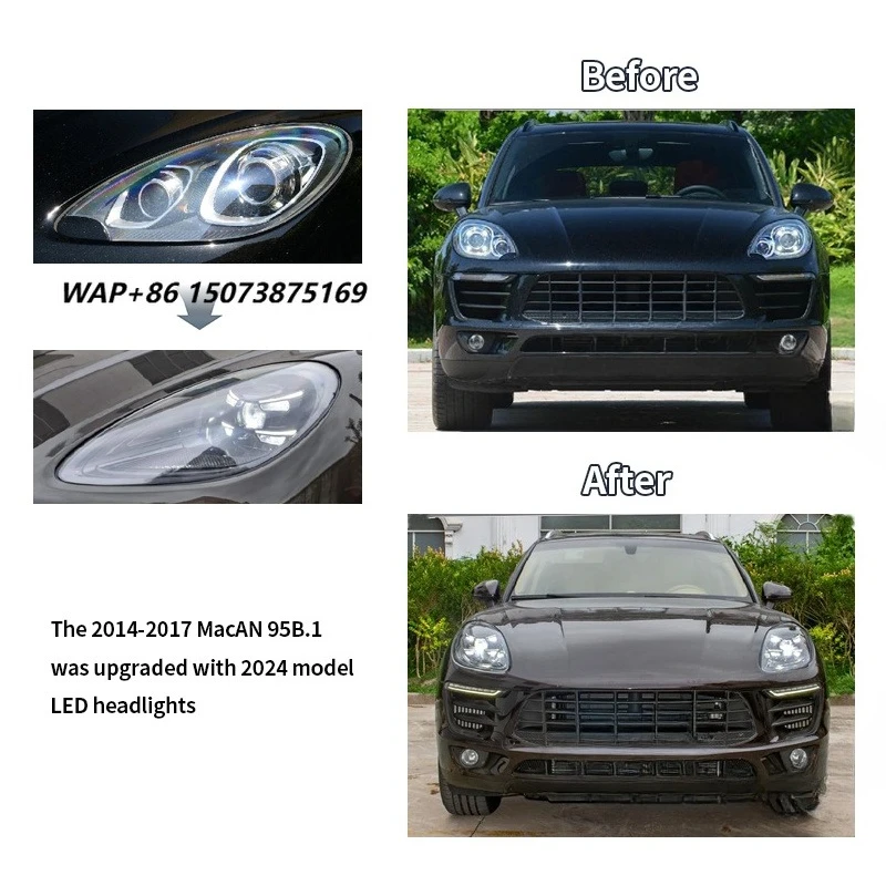 TEGARRY New High Quality ISO9001 Certified 2024 Model 70W 24V 4000 Lm 3000K LED Headlights Macan 95B.1 2014-2017 JHBSJ088