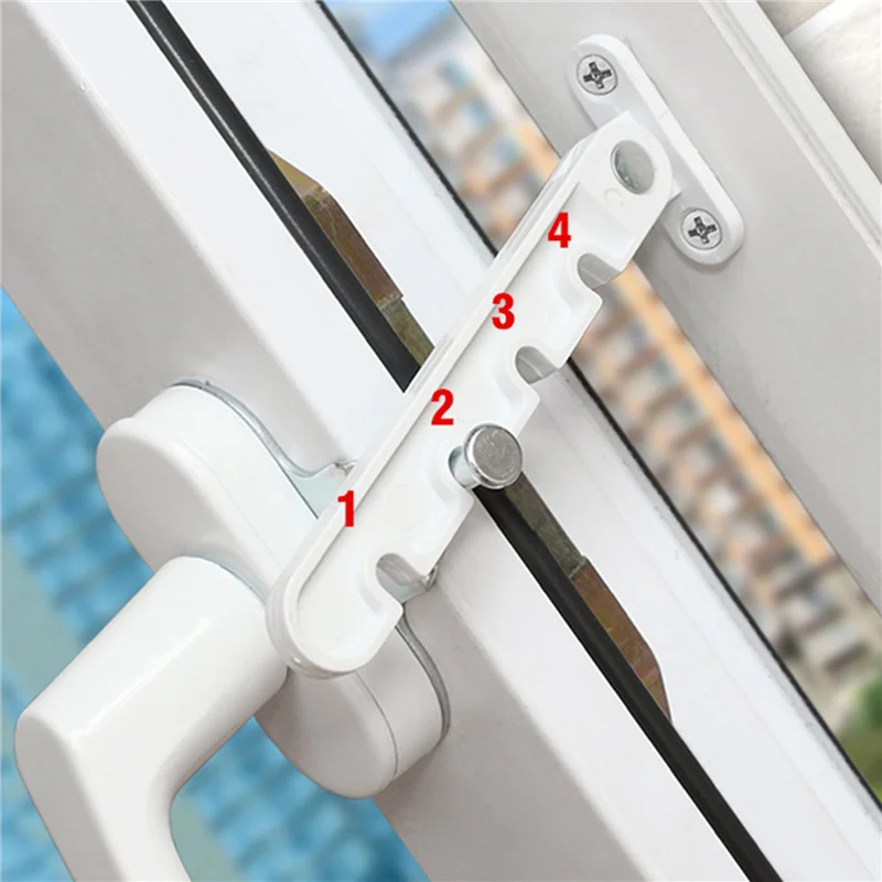 

【Buy Now】3X New Window Limiter Latch Position Stopper Casement Wind Brace Home Security Door Windows Sash Lock Child Safety