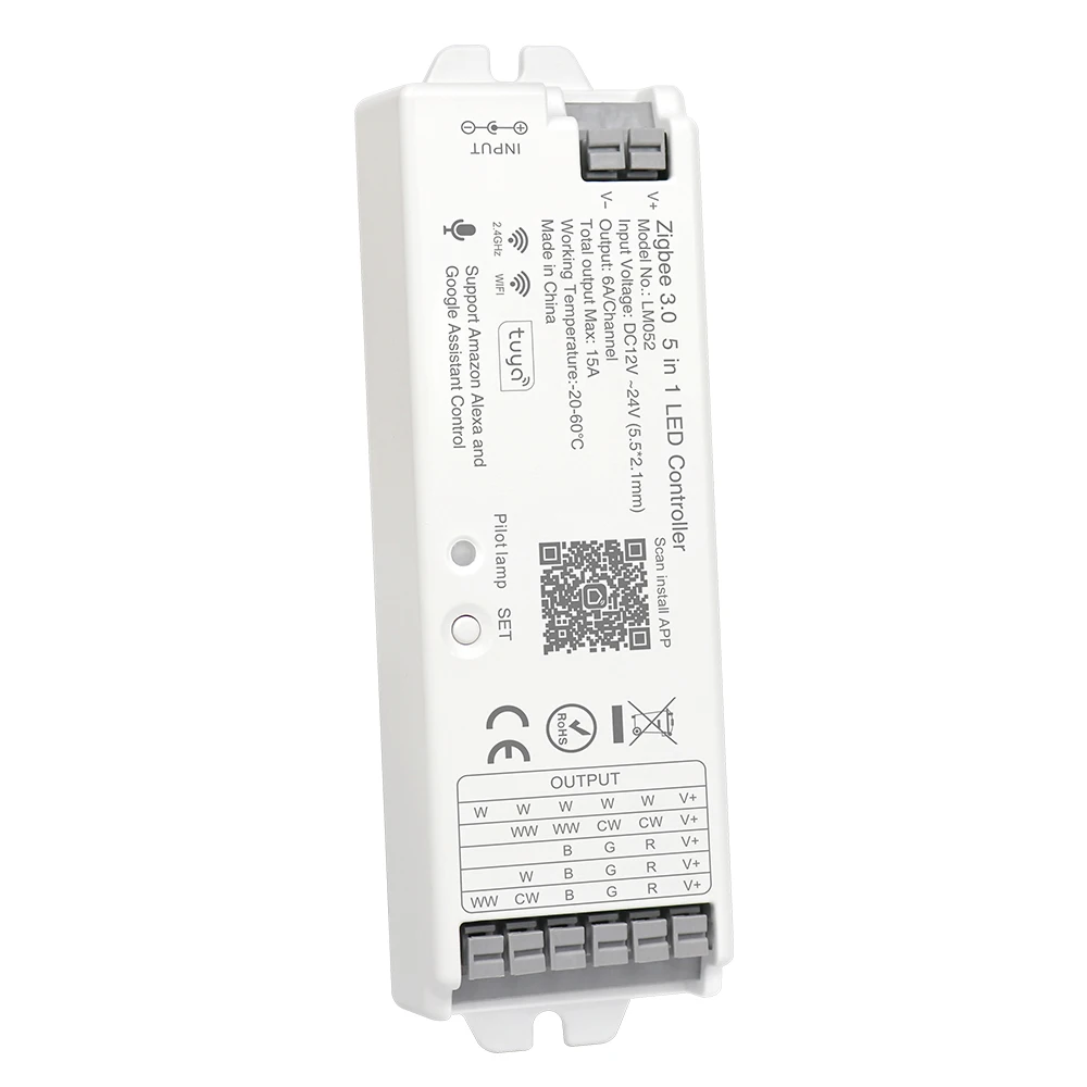 5-in-1 LM052 Tuya ZigBee 3.0 LED Controller Supports Monochrome CCT RGB RGBW RGBCT PWM LED Strip 2.4G Remote Control LM091 - view 4