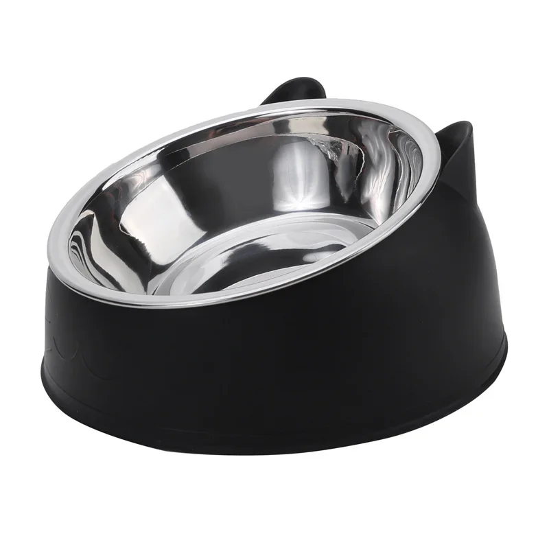 Cuenco elevado para mascotas, Base antideslizante, alimentador de agua, plato para cachorros y gatitos, 15 grados