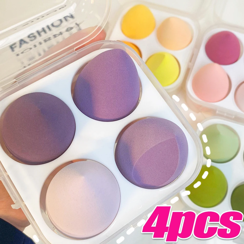 4 pz/set Color Mixing Beauty Egg Beauty Sponge Makeup Sponge con Egg Box Foundation Dry Wet Use Make-up Puff strumento per il trucco del viso