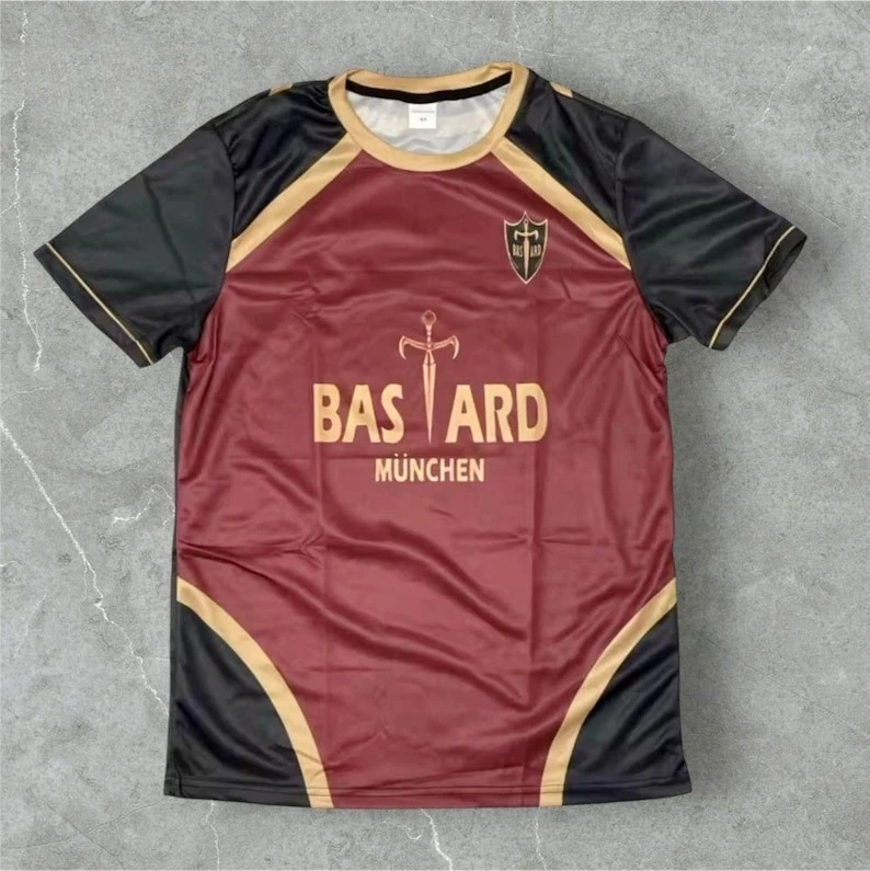 

Мужская летняя одежда Blue Lock Bastard München, японский трикотаж, спортивная футболка с круглым вырезом, быстросохнущая, впитывающая пот, мото