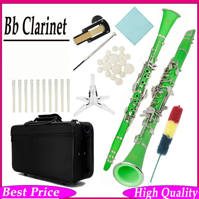 

Кларнет теноровый SLADE Bb, профессиональный, 17 клавиш, корпус из бакелита, с кейсом и аксессуарами, деревянный духовой инструмент