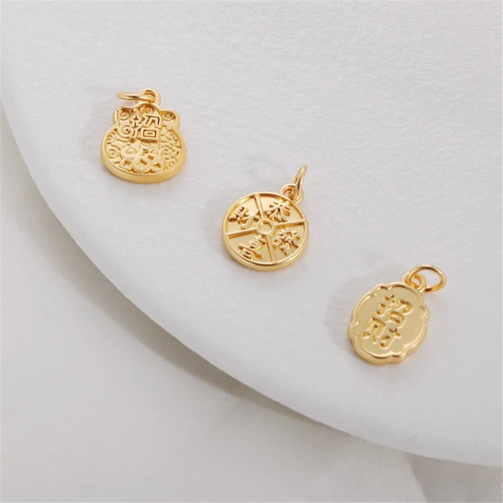 

Mute Mute Gold Hanging Tag, Lucky Nafu, Jinbao, Pendant, DIY Bracelet, Necklace, Jewelry Accessories