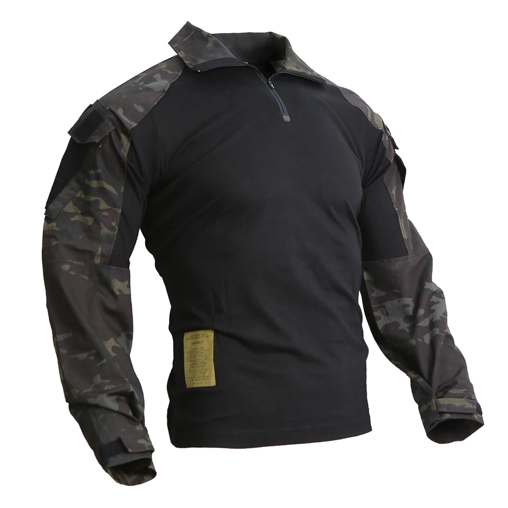 Emersongear E3 Kampfshirts Herren Oberteile Tarnmuster T-Shirt Langarm Sport Jagd Outdoor Wandern Training MCBK – Detail 3