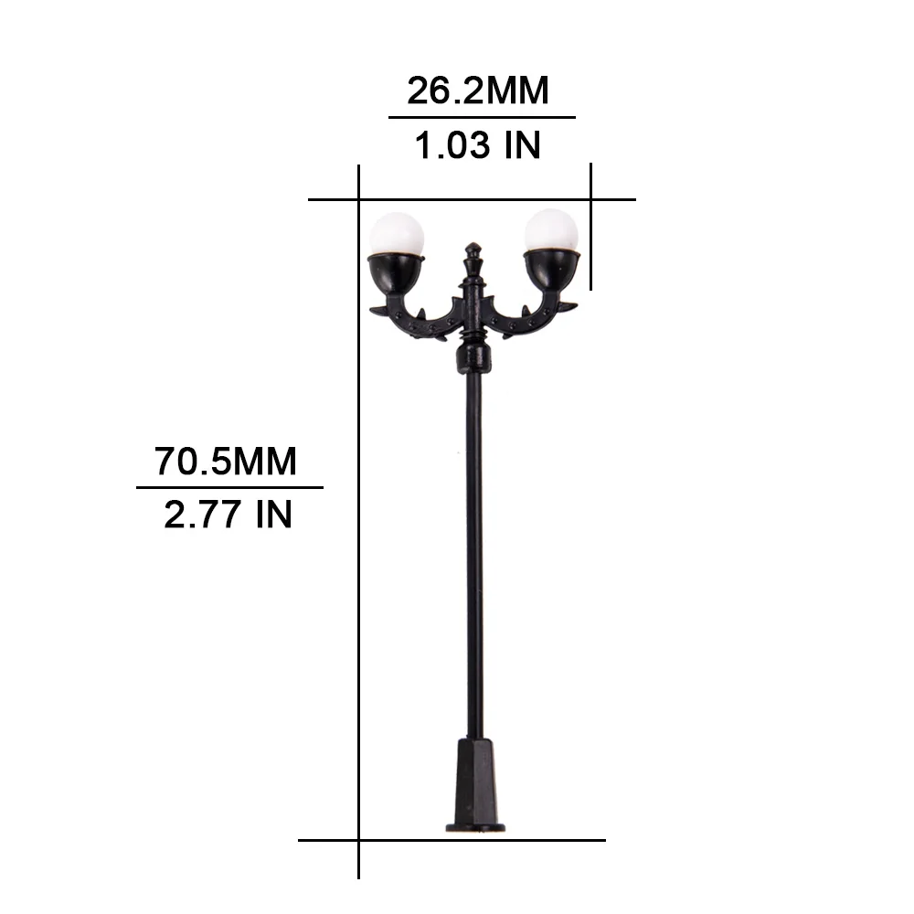 7CM Model Railway Antique Lamp Garden Street Light HO N Scale 1:150 With 3V Battery Box