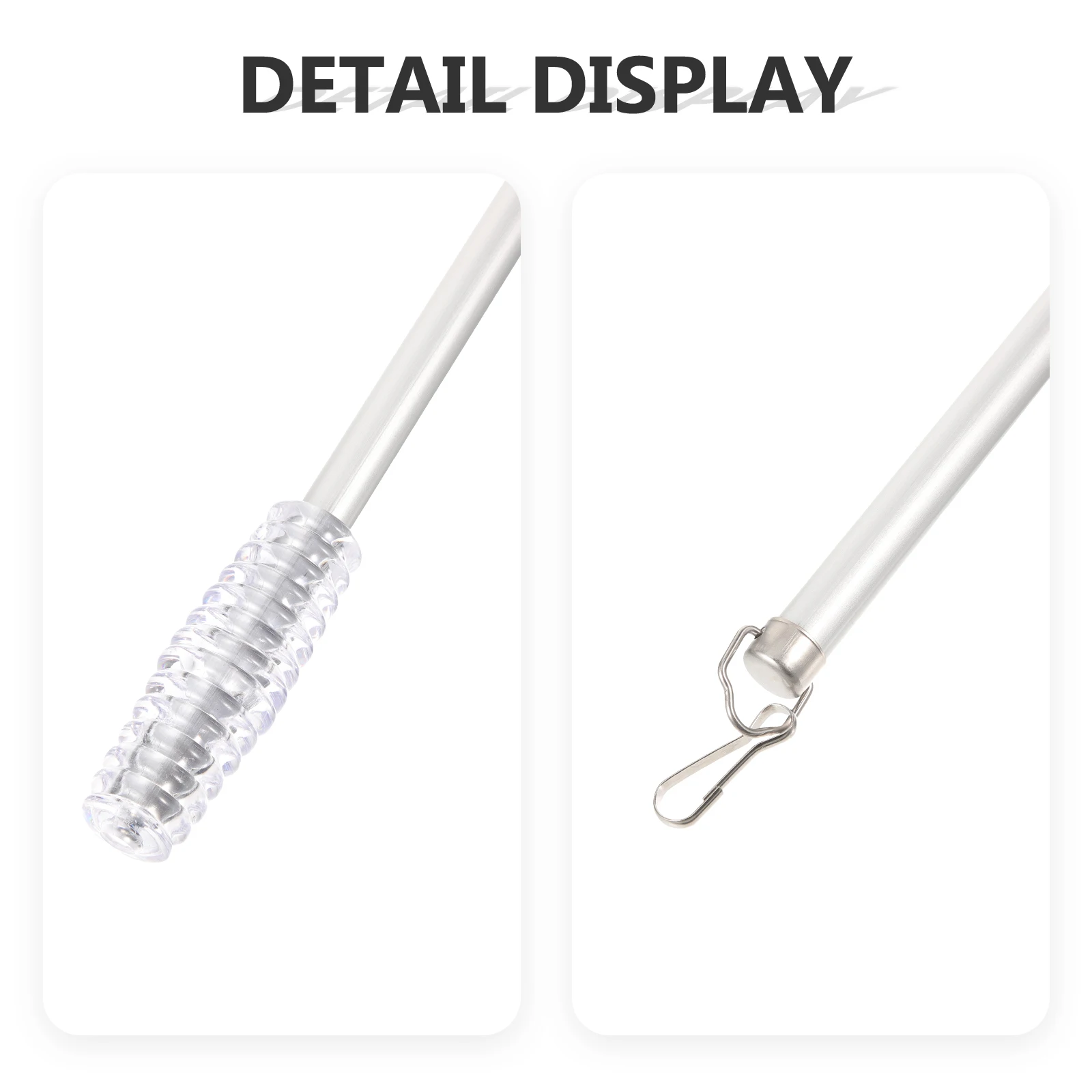 

Curtain Pull Rod Wand 50cm Outdoor Balcony Aluminum Alloy Black Screw Handle Eight shaped Buckle Reusable Easy Match Shutters