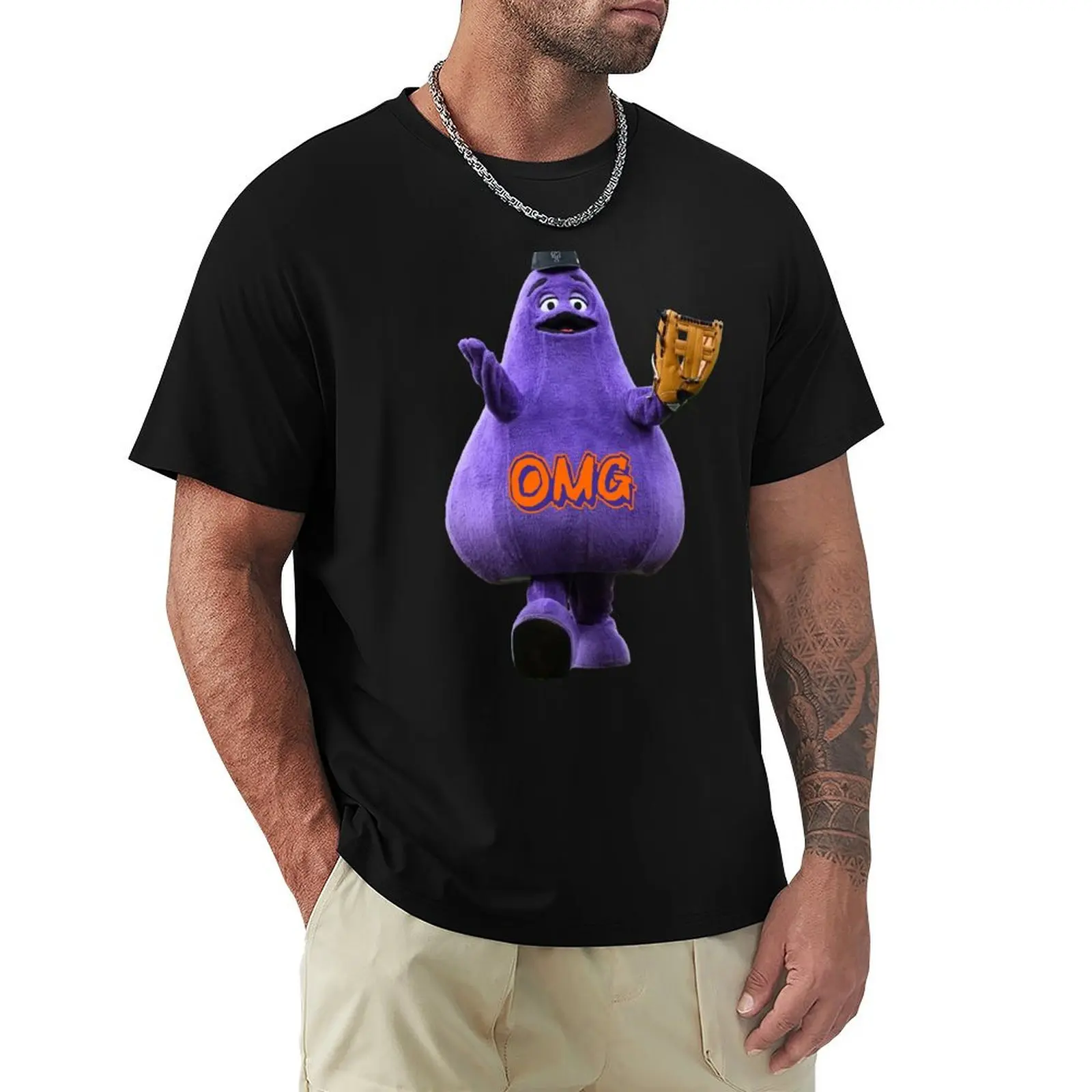 

OMG Grimace Fan T-Shirt Short sleeve tee Funny t-shirts fashion shirts fitted t shirts for men