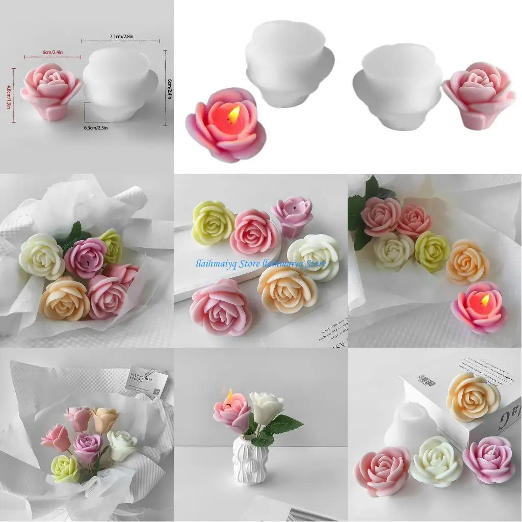

573B Rose Flower Silicone Mold 3D Wax Crafts Mould Home Decorations Mold