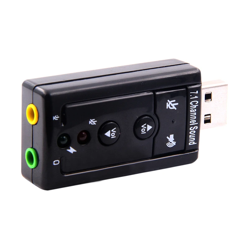 1pcs External USB AUDIO SOUND CARD ADAPTER VIRTUAL 7.1 USB 2.0 Mic Speaker Audio Headset Microphone 3.5mm Jack Converter