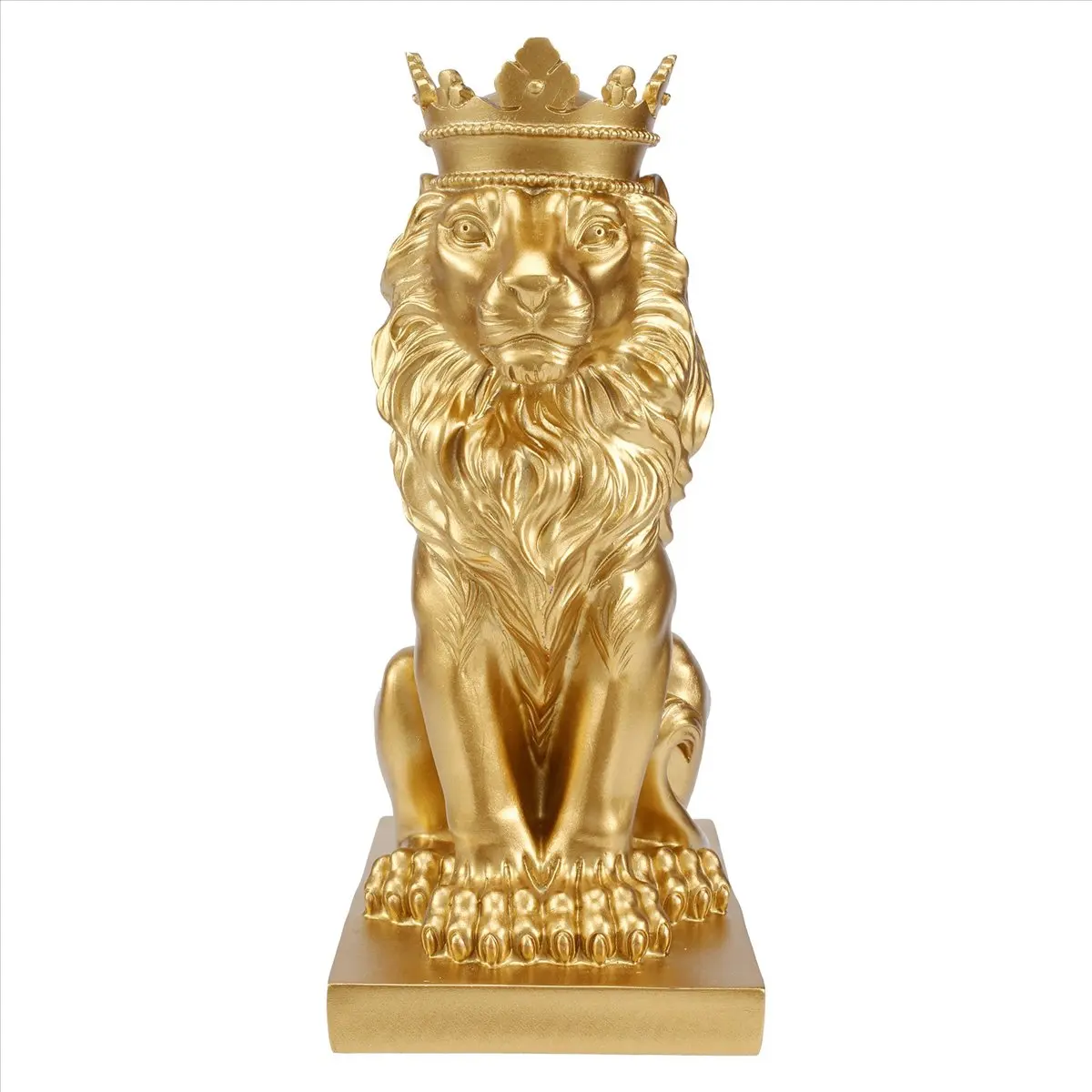 【HOT N07R】 Abstract Crown Lion Statue Home Bar Male Lion Faith Resin Sculpture Crafts Animal Art Decor Ornaments - Gold