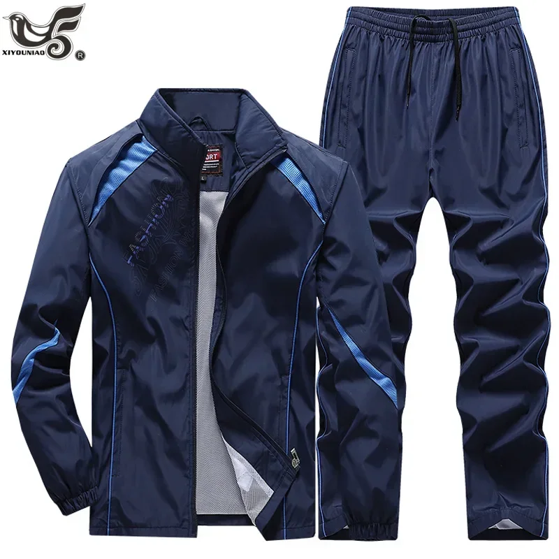 Men\'s Sets Two Piece Tracksuit Casual Zipper Jacke + Sweatpants Harajuku Basketball Sport Suits Spring Autumn Tracksuit Clothing