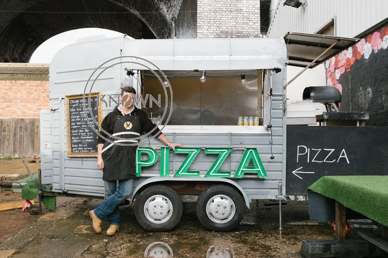 ヴィンテージピザトレーラー,モバイルホースボックス,ヴィンテージピザトレーラー,スナックバーガーフードバン,ホットドッグ,OEM