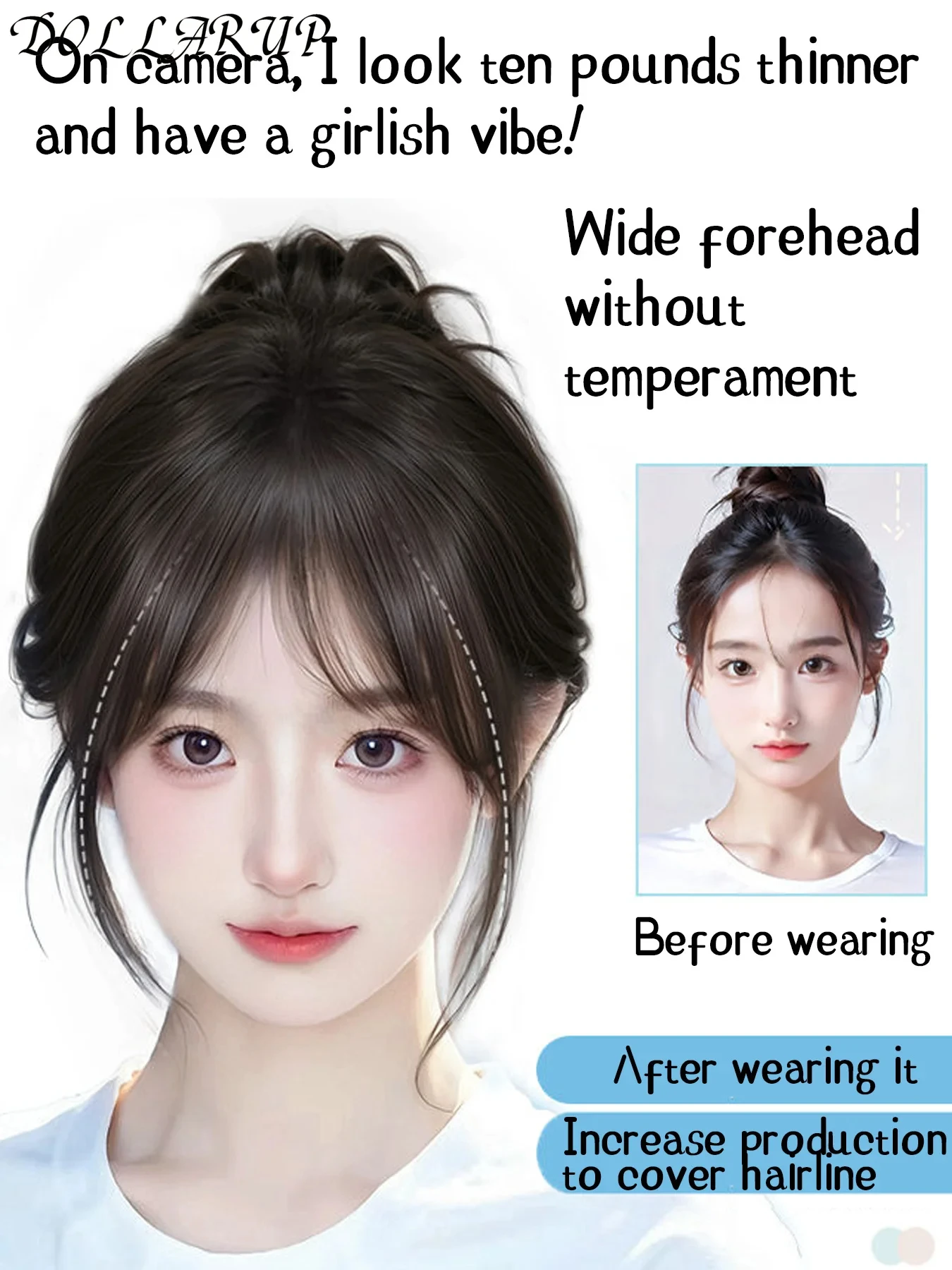 JKL وهمية الانفجارات الهوائية تصفيفة الشعر أداة مشبك شعر تمديد الشعر الاصطناعية شرابات وهمية شعر مستعار طبيعي المرأة كليب الانفجارات أداة شعر مستعار طبيعي #4