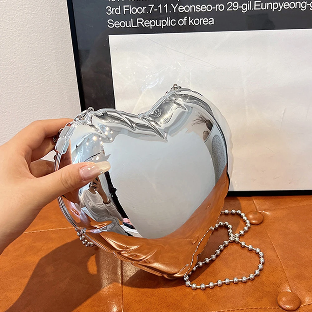 Fashion Heart Shaped Evening Bag Acrylic Women Designer Handbags Luxury Shoulder Crossbody Bags for Women Party Wedding Clutch