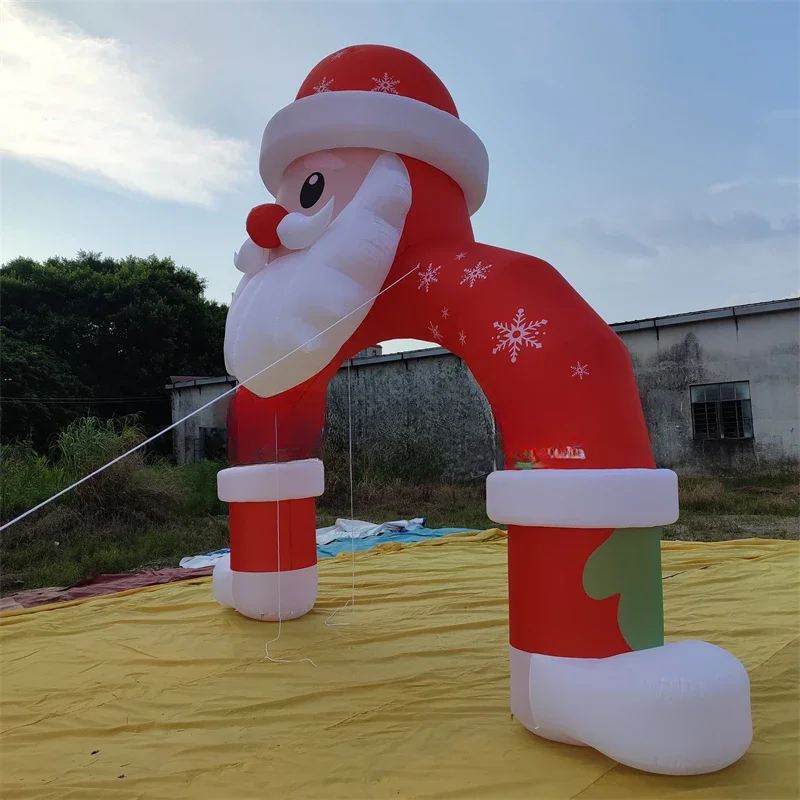 Hot Selling Festival Event Outdoor Party Decoration Entrance Door Led Light Inflatable Christmas Arch