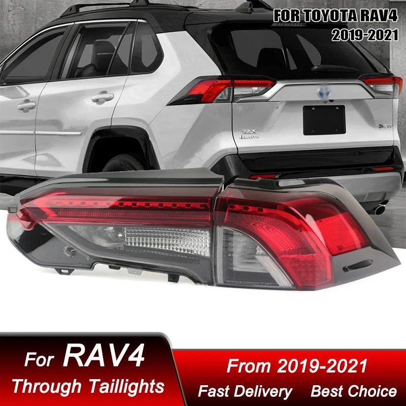 Suitable for 19-21 Toyota RAV4 rear taillight semi assembly taillight cover left and right reverse brake light