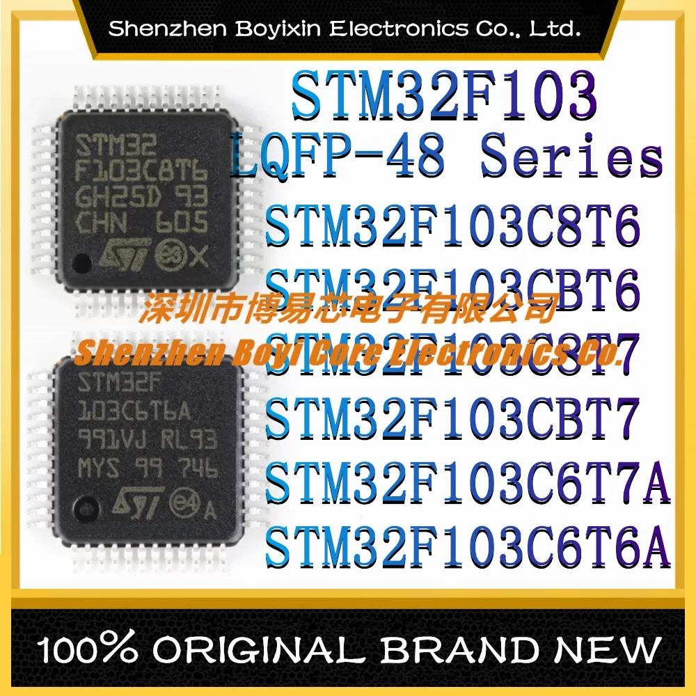 

STM32F103C8T6 STM32F103CBT6 STM32F103C8T7 STM32F103CBT7 STM32F103C6T7A STM32F103C6T6A Package: LQFP-48 New Original Genuine