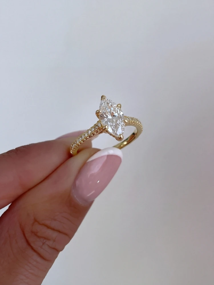 925 Sterling Silver Fashion Classic 1-3Carat Marquise Zircon Ring For Women Engagement Wedding Luxury High Quality Fine Jewelry
