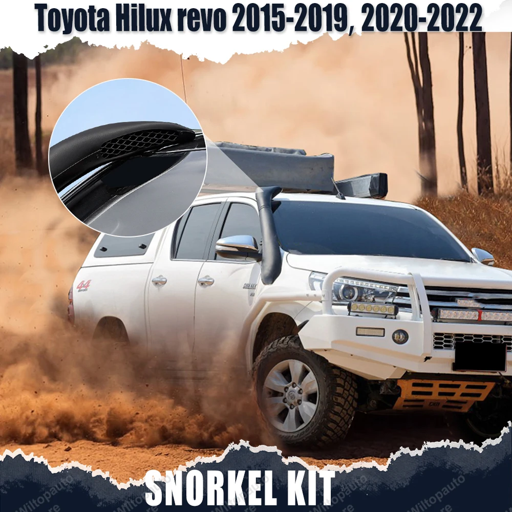 Off Road Air Intake Snorkel Kits For Toyota Hilux Revo 2015-2019, 2020-2022 Wading Breather Hose Pipe Car Exterior Accessories