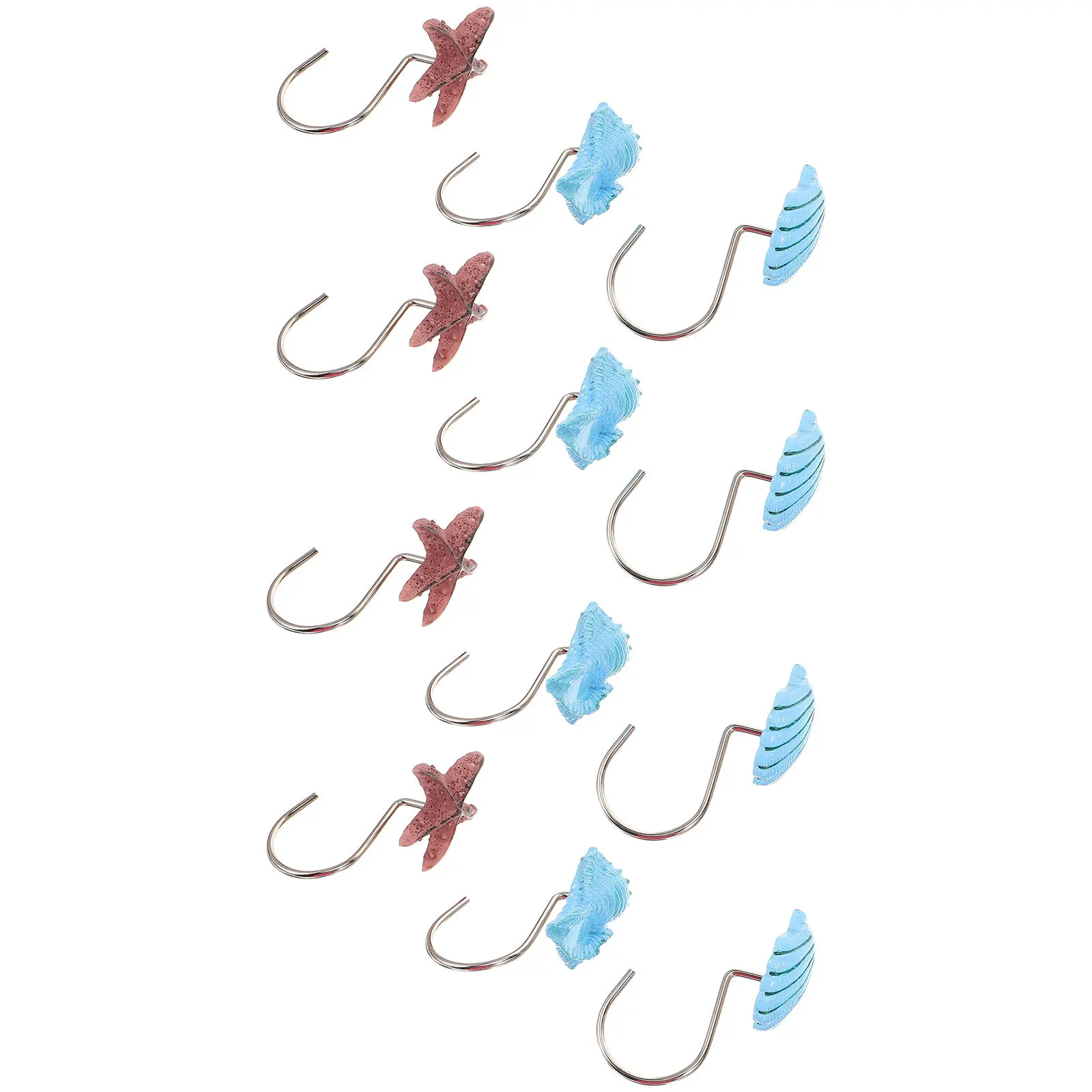 

12pcs Bath Curtain Hooks Resin Decorative Shower Rings For Bathroom Modern Smooth Curtain Parts Unique Shaped Shower
