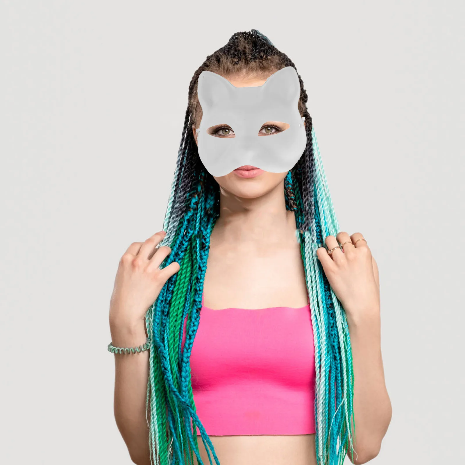 

10Pcs Blank Animal Masks Cat Fox Wolf DIY Paintable Unpainted Halloween Masquerade Cosplay Kitsune Mask Mask Blank Fox Masks