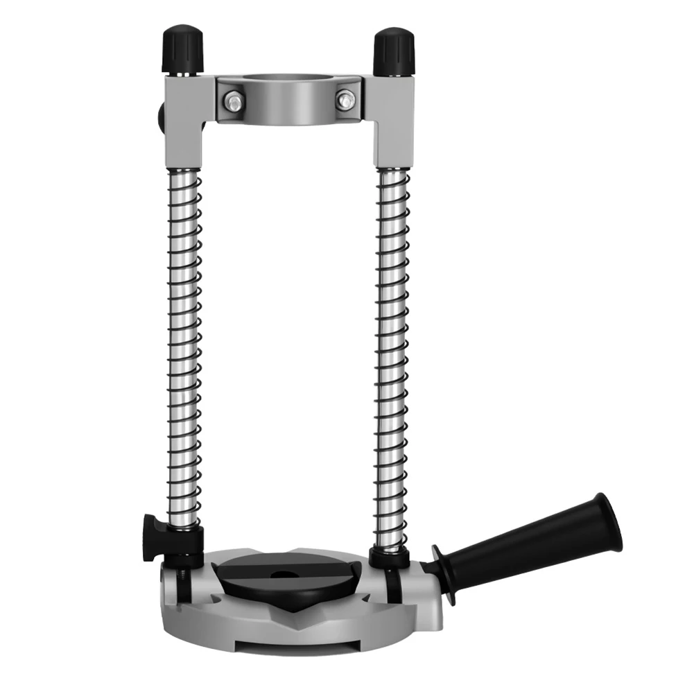 Adjustable 90 Degree Angle Drill Holder Stand Metal Positioning Bracket For Electric Drill 40-50mm Clamping Hole Spacing Tool