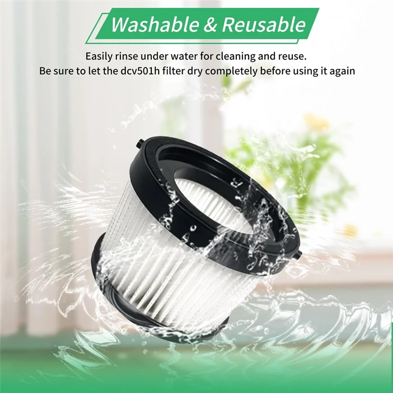 ABUS-6 Pack DCV501HB DCV5011H مرشحات مكنسة كهربائية للمكنسة الكهربائية المحمولة 20 فولت - بديل للجزء #   DCV5011H