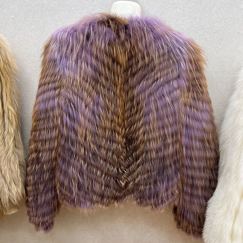 Moda Zima 2025 Nowe Prawdziwe Naturalne Paski z Futra Lisa Szew Toghter Krótki Styl Cienkie Futra Luksusowe Puszyste Grube Ciepłe Kurtki