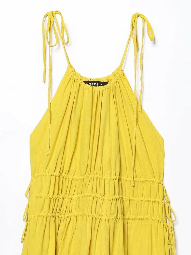 2025 Summer Casual Chic Women Solid Dress Cami Sleeveless Long Loose Vestidos New Fashion Holiday Dress