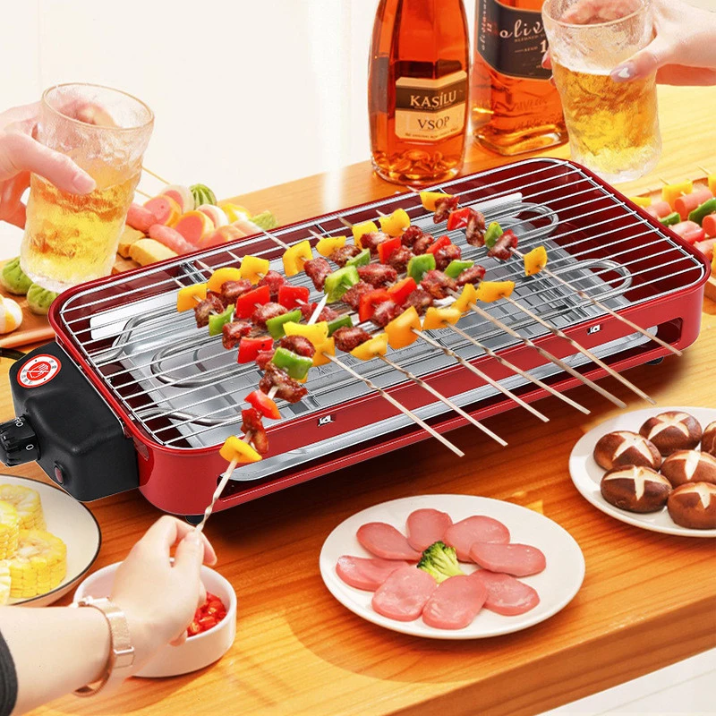 2024 NEW Zibo Barbecue Electric Barbecue Pan  Multi functional Barbecue Grill Rack Electric Barbecue skewers Fried Barbecue Pan