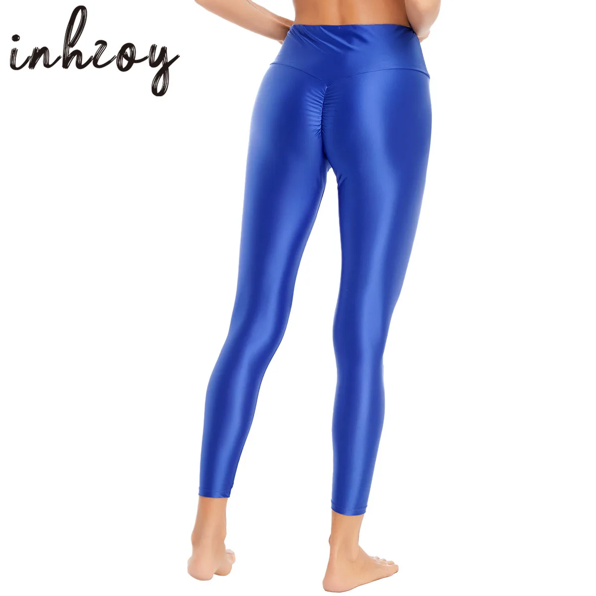 Frauen Öl Glänzenden Glänzend Strumpfhosen Leggings Hosen Push-Up Hohe Taille Stretchy Hosen Dance Yoga Fitness Sport Hosen Strumpfhosen