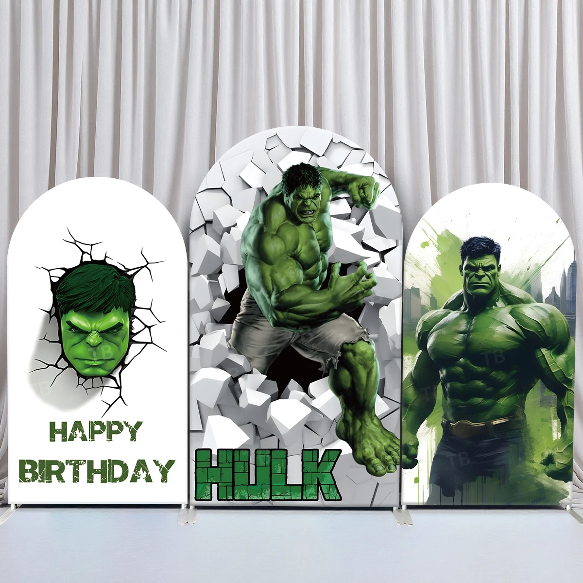 

TB Avengers Superhero Arch Backdrop Cover Green Hulk for Boy Birthday Party Baby Shower Photograph Background Wall Decoration