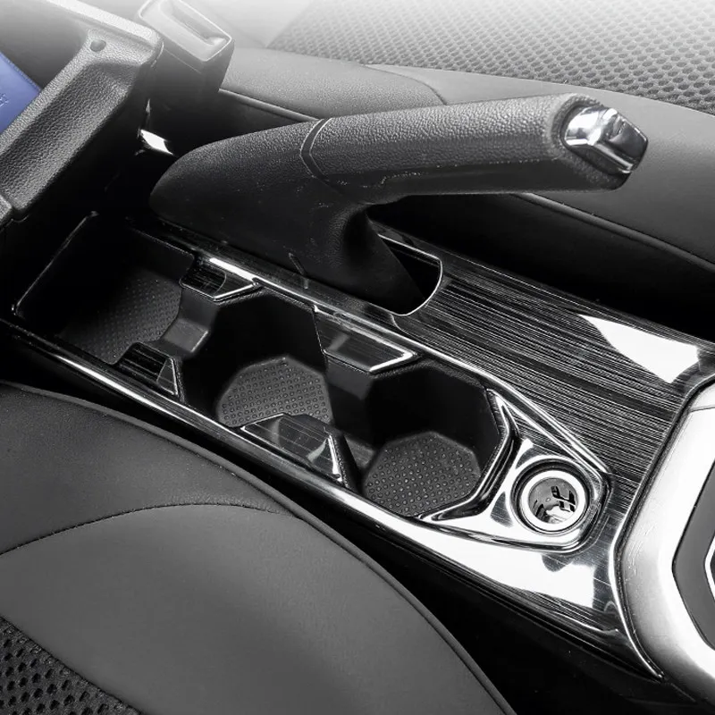 Stainless Steel For VW Polo 2019 2020 Car Accessories Interior Center Control Water Cup Holder Panel Frame Covers Trim