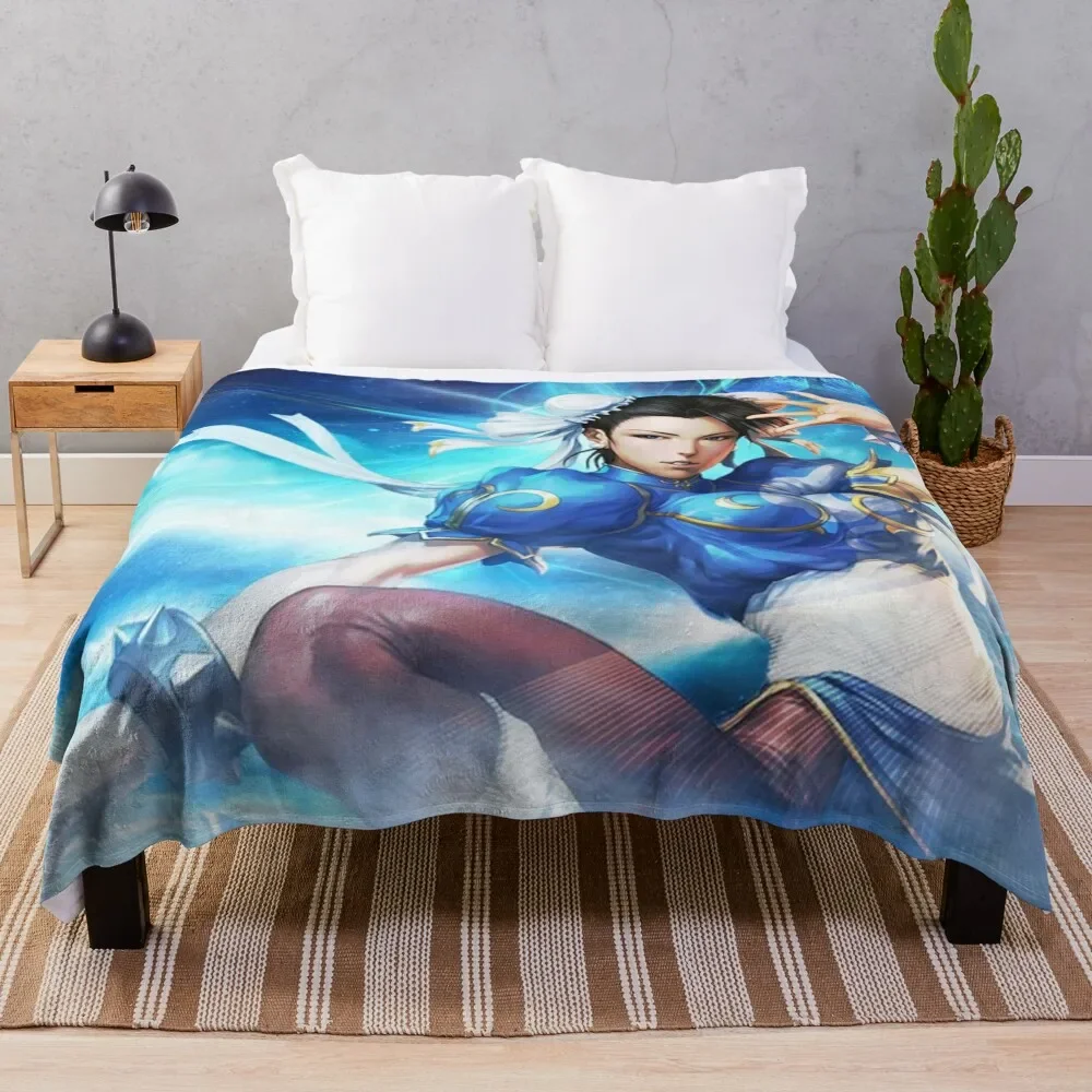 

Chun Li Throw Blanket fluffy Plush valentine gift ideas Comforter Sofas Blankets