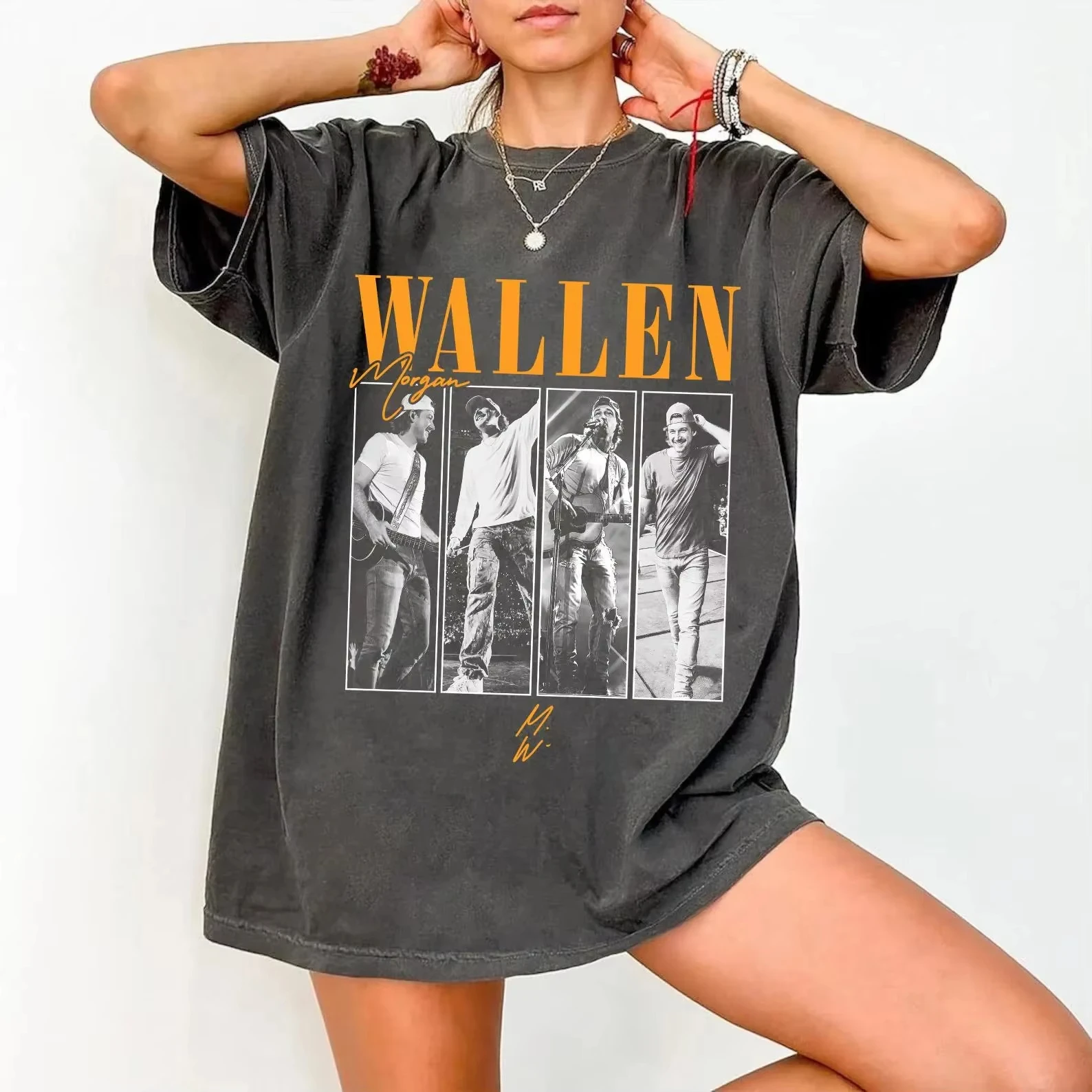 Morgan Wallen Concert Graphic T-shirt, Retro Loose-fitting Top Couple Cotton Streetwear Shirt Women T Shirt Harajuku Top