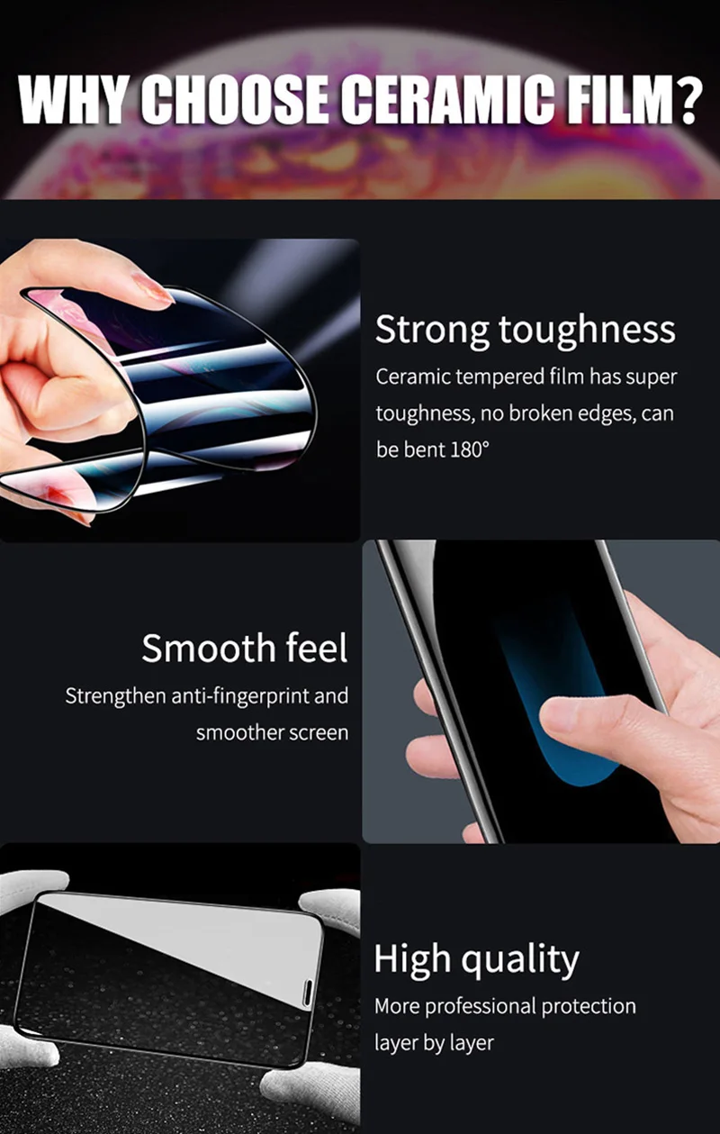 Ceramic Glass for Samsung Galaxy A53 A54 A13 A32 5G A23 A23 A22 A71 A72 A73 A52 A52S A51 A31 A14 A24 A34 Soft Screen Protector