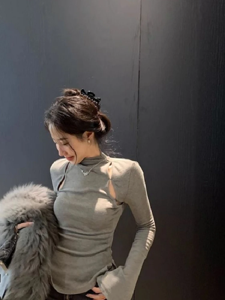 Faionable Color Slim Fit Base IRT F Hoher Kragen Damen Winter Neues Design Sensation Hollow Out Unterwäsche Top Swe...