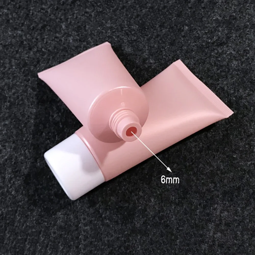 Free Shipping 50ml Matte Pink Plastic Cream Bottle 50g Empty Cosmetic Squeeze Soft Tube Frost Facial Lotion Package 30pcs