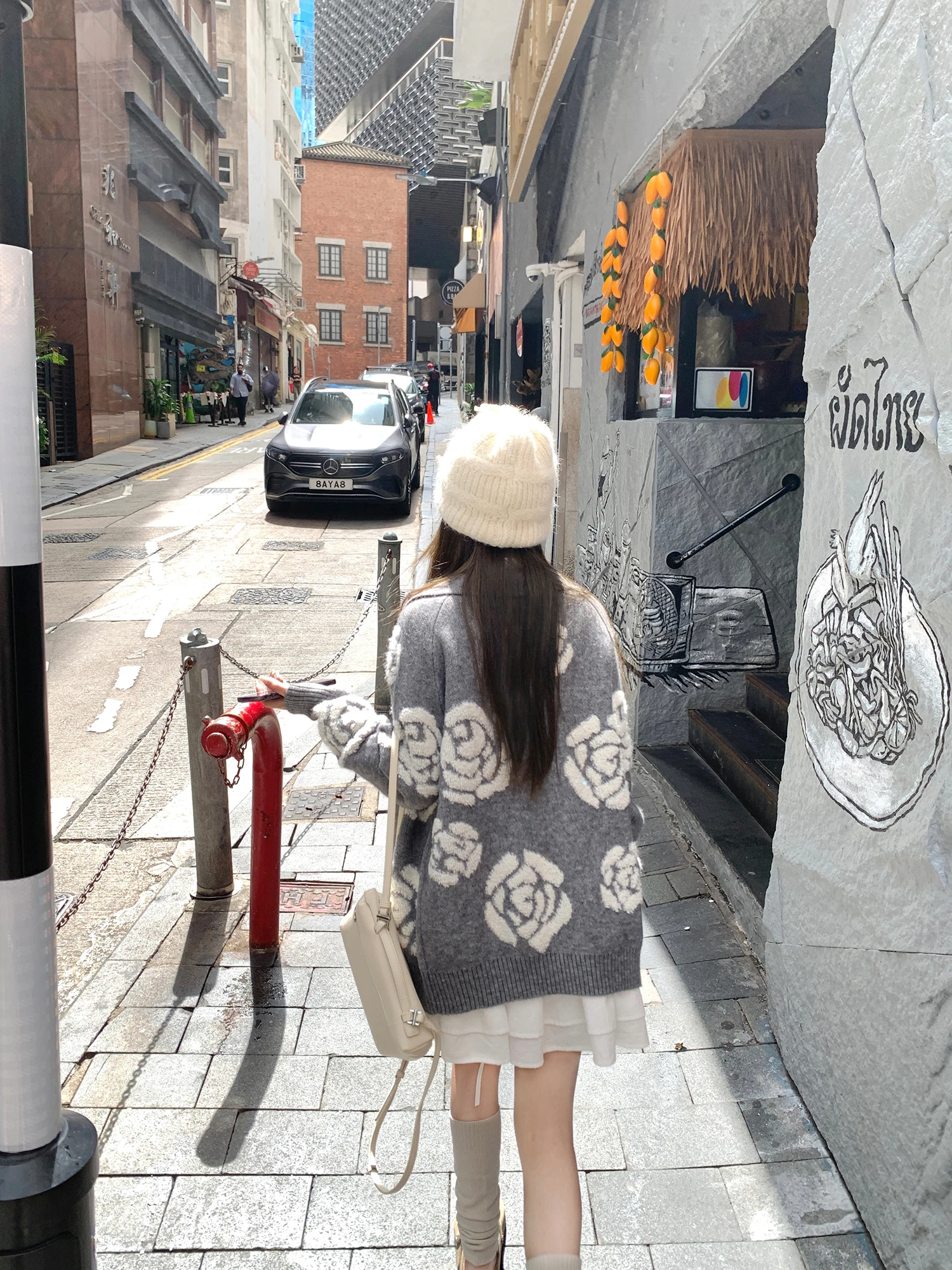 

Aeronline Cr Rose Vintage Knitted Sweater Autumn Winter Versatile Women's Open Cardigan Warmth Comfortable Long Sve